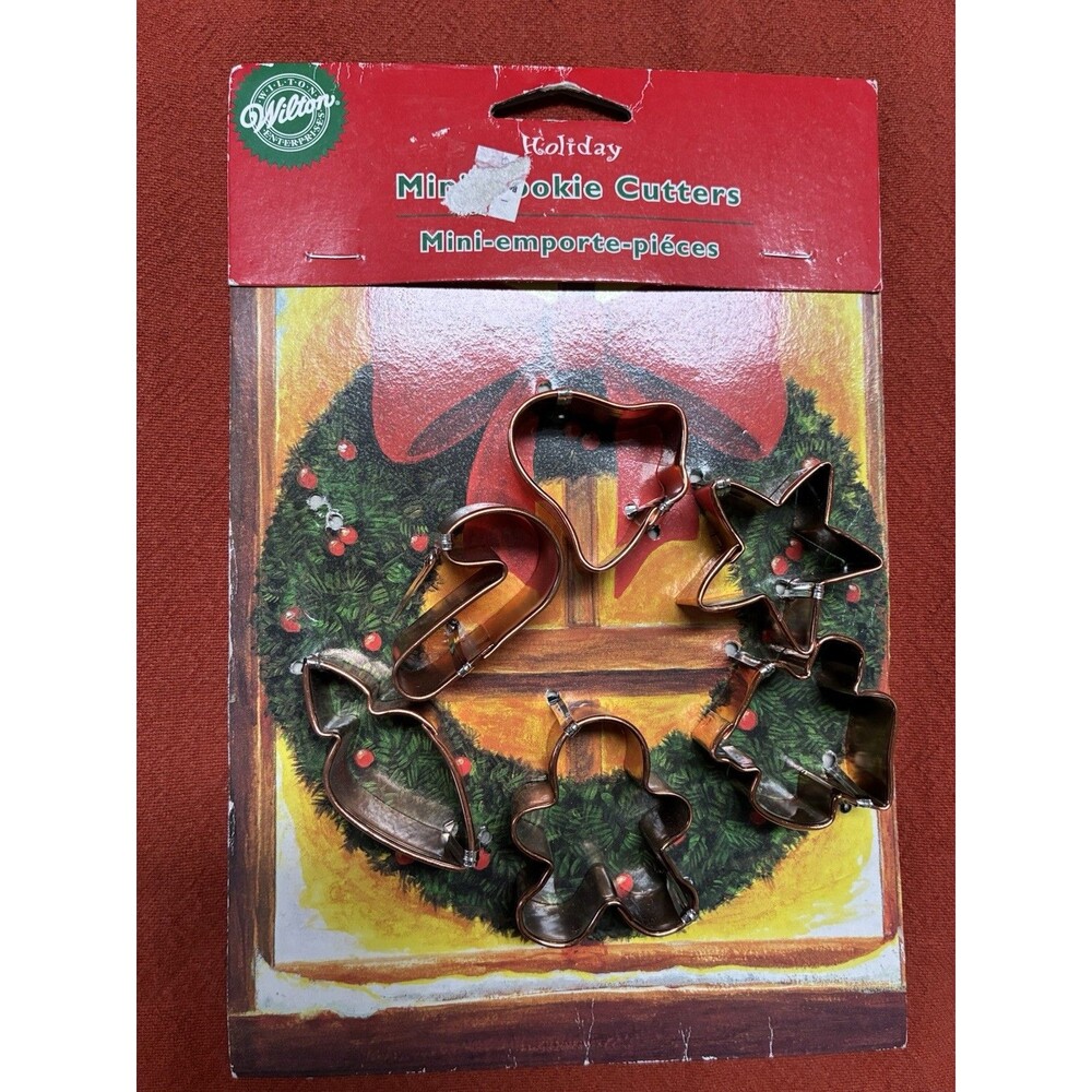 Wilton Mini Cookie Cutters Copper Christmas Holidays Package of 6 New 2000